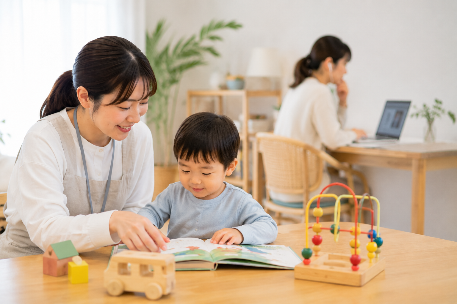 ウェビナー開催予定の様子：保育士資格保有スタッフが安全に子どもをお預かりしている様子