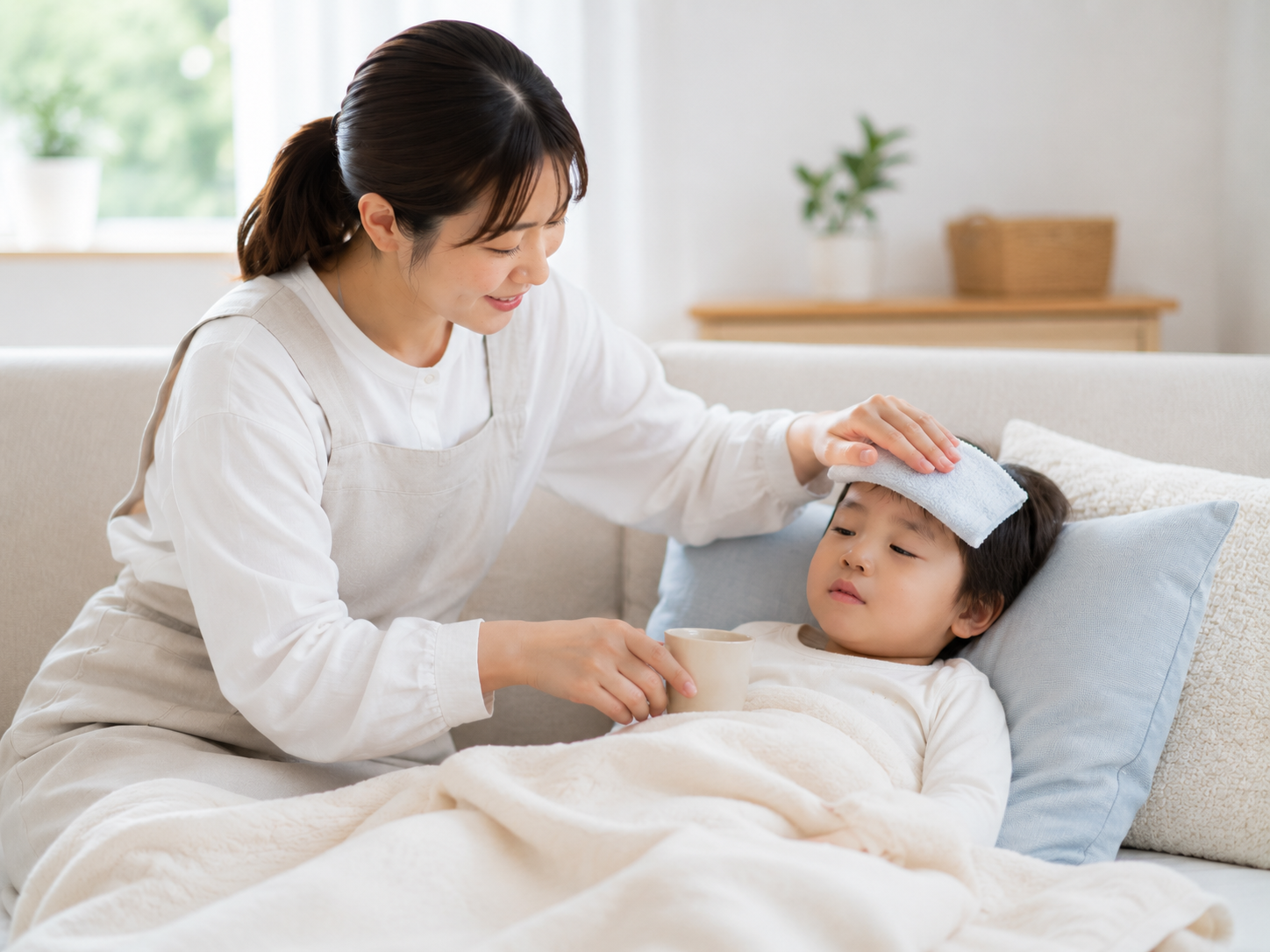 病児・病後児保育の様子:保育士資格保有スタッフが安全に子どもをお預かりしている様子